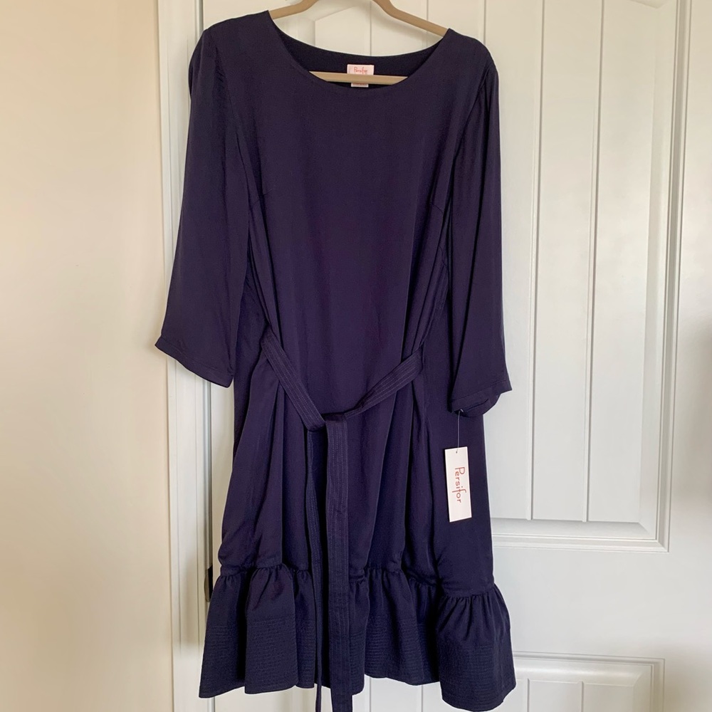 NWT Persifor Blue Poppy Dress Size L